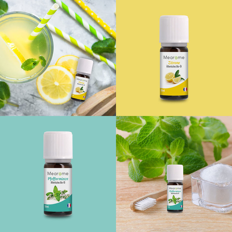 [Australia] - ESSENTIAL OILS SET ORGANIC Certified Fragrance Oil Pure 100% Natural, Aroma Diffuser Ravintsara Lavender Peppermint Oil Lemon Eucalyptus Oil Sweet Orange Oil Aromatherapy Gift Idea Massage Oils Gift Set Refill Set 