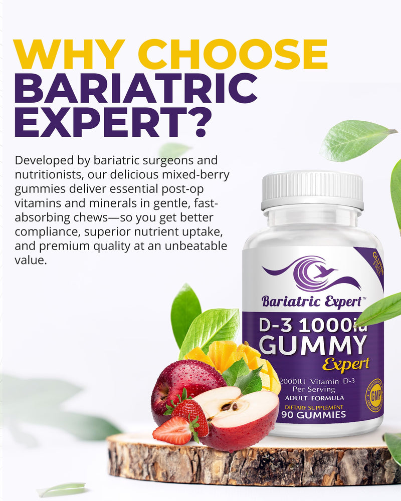 Bariatric Expert D3 Vitamin – Fast-Melting Dietary Supplement for Adults Post Bariatric Surgery, 90 Count