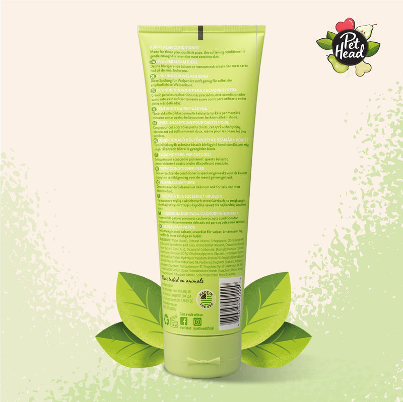 Pet Head Mucky Pup Puppy Conditioner | Pear Scent | Conditioner for Puppies from 8 Weeks | Professional Grooming | Vegan | pH-Neutral | Gentle Formula for Puppies | Made in USA | 8.4 fl. oz. - PawsPlanet Australia