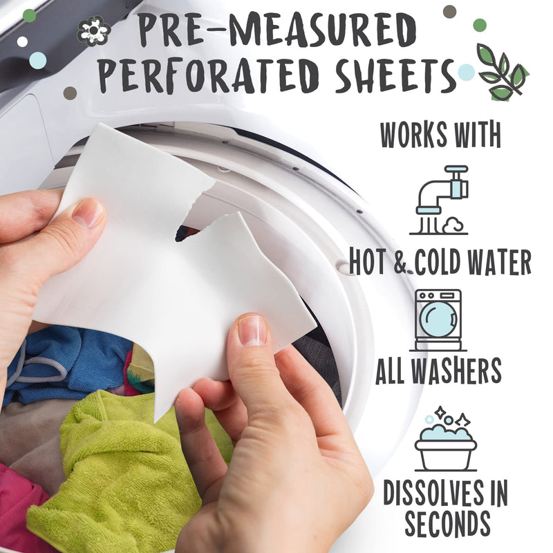 [Australia] - Eco Laundry Detergent Sheets - 80 Loads Laundry Sheets Detergent - 40 No Plastic Jug Washer Sheets - No Mess & Space-Saving Travel Laundry Detergent 1. Fresh Scent 80 Count (Pack of 1) 