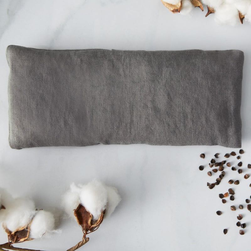 [Australia] - Bucky Linen Hot & Cold Eye Pillow, Natural Buckwheat Filling, One Size, Gray 