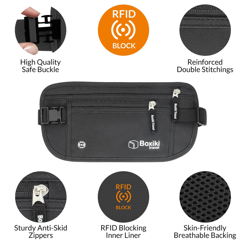 Complete RFID Travel Protection Set - RFID Blocking Sleeves and Hidden Money Belt - Safeguard Your Cards, Passport, and Valuables