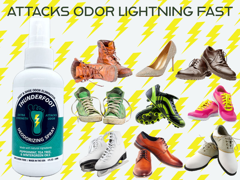 [Australia] - Thunderfoot Natural Shoe and Foot deodorizing Spray- Mint Scent - Shoe Odor Eliminator, Shoe Spray Deodorizer, Shoe freshener, Foot Deodorizer, Odor Eliminator for Shoes (4 OZ) 