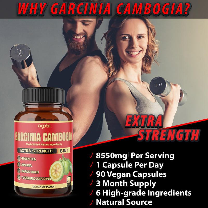 [Australia] - Pure Garcinia Cambogia Capsules - 6in1 with Green Tea, Arjuna, Garlic Bulb, Turmeric & Black Pepper - 90 Counts 