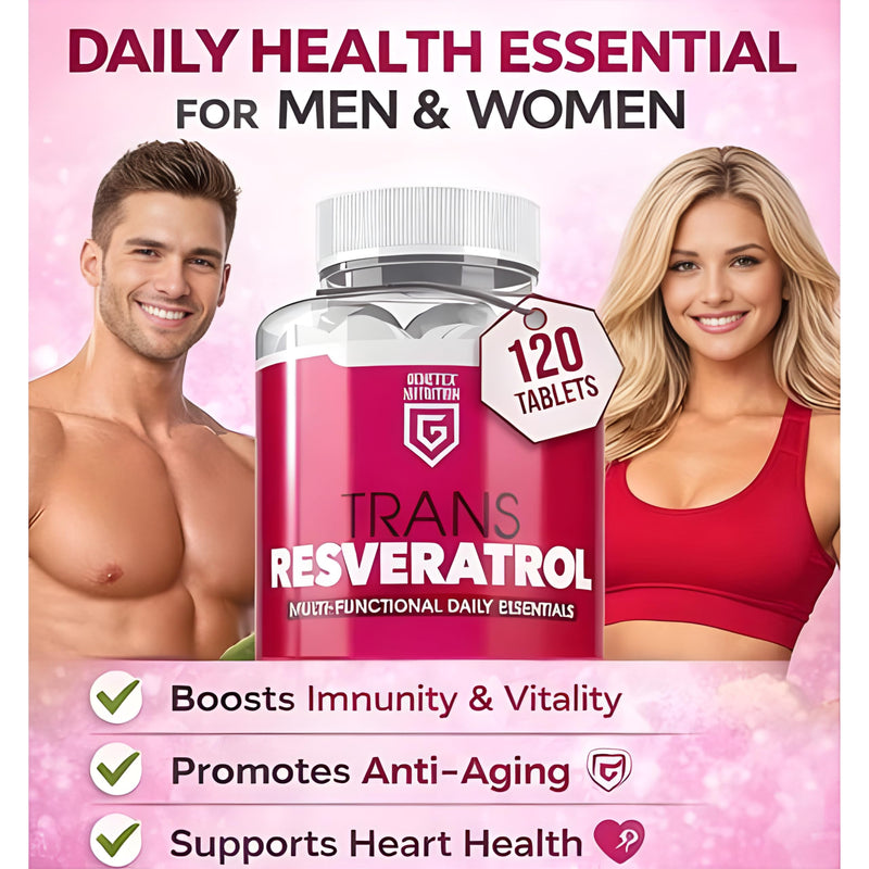 Trans Resveratrol Supplement – 120 Tablets – Powerful Antioxidant, Multi-Functional Daily Essential for Men & Women – Supports Overall Well-Being – Made in the UK