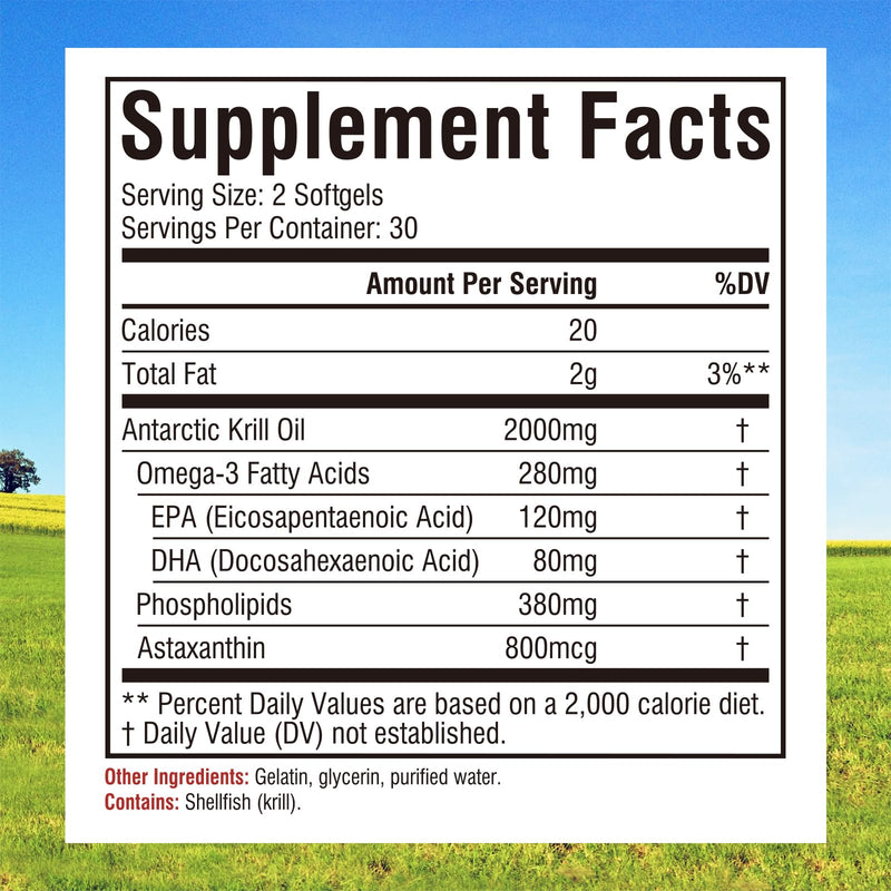 [Australia] - Innate Vitality Antarctic Krill Oil 2000mg 60 Softgels, Omega 3s, DHA, EPA & Astaxanthin, Phospholipids, Brain, Concentration, Heart, Bone, Immune Health, Superior Absorption vs Fish Oil, No Fish Burp 
