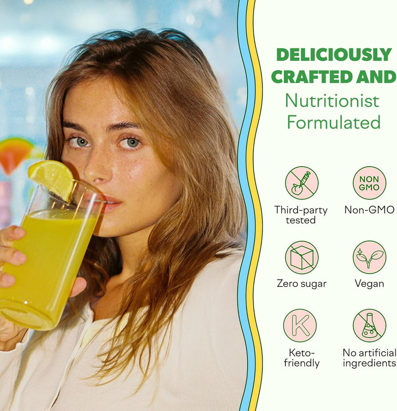 Feel Goods Immunity Icon, Vitamin C Immune Support Powder, 30 Servings | Immunity Plus, 500mg Vitamin C, Elderberry, Ginger, Turmeric, Vitamins for Immune Health, Sugar-Free, Caffeine-Free Drink Mix 30 Servings (Pack of 1) Peach Lemonade