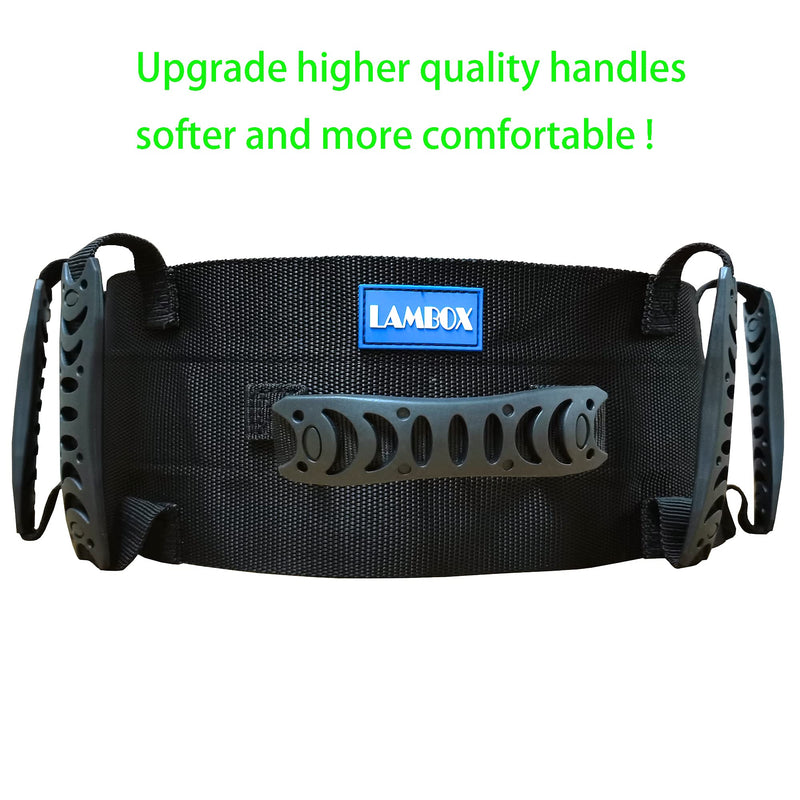 [Australia] - LAMBOX Gait Belt Transfer Belt with Plastic Handles-Medical Nursing Safety Patient Assist for Occupational & Physical Therapy, Seniors with Metal Buckle 55" Black 1 Count (Pack of 1) 