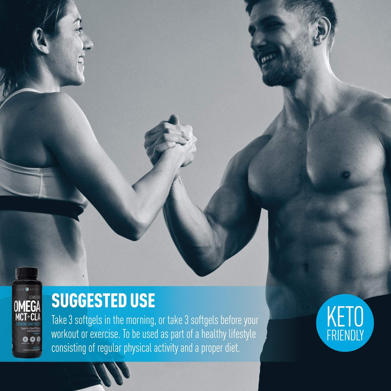 [Australia] - LEAN CORE OMEGA MCT + CLA - Stimulant Free Health Formula, Lean Muscle & Toned Physique, Omega 3-6-9 Fatty Acids - Flaxseed Fish Oil- Coconut Oil- Keto Friendly 30 Day Supply (90 Softgels) 