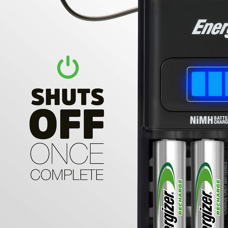 Energizer AA/AAA 1 Hour Charger with 4 AA NiMH Rechargeable Batteries (Charges AA or AAA batteries in 1 hour or less) - Packaging May Vary Battery Charger 1 COUNT