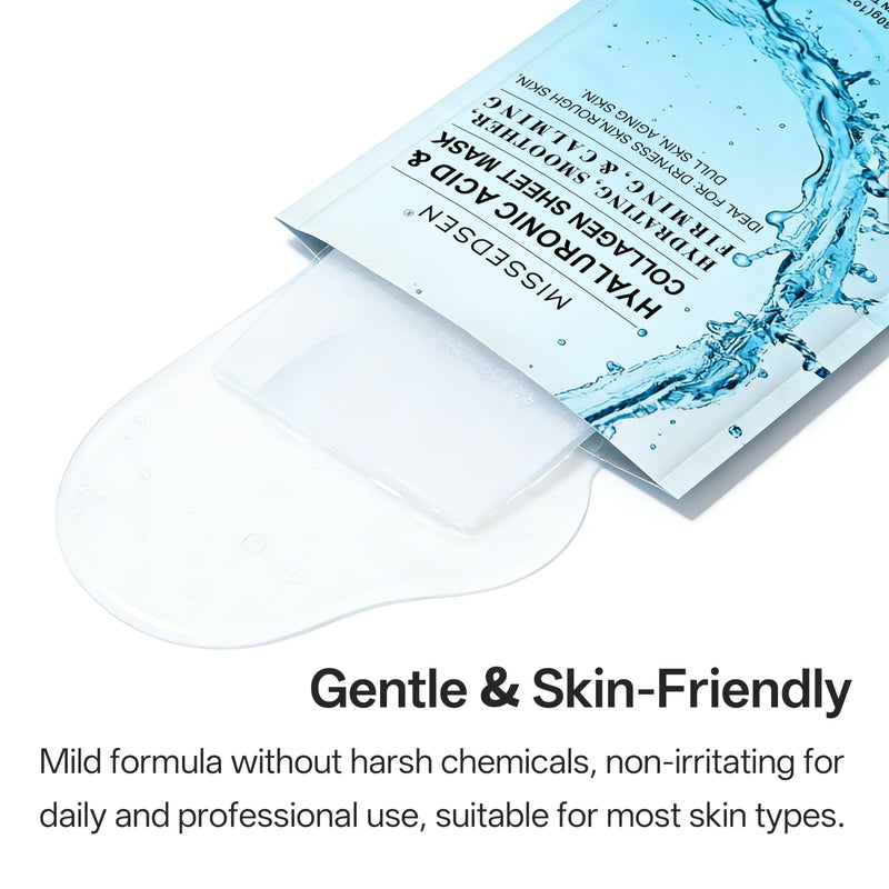 Collagen Face Mask 25PCS | With Hyaluronic Acid & Vitamin E, for dry/sensitive skin, Cruelty-free 1 Ounce (Pack of 25)