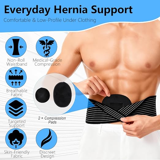 Umbilical Hernia Belt for Men and Women,Abdominal Support Binder with Compression Pad, Belly Button Umbilical Hernia Belts for Men(XXL) XX-Large