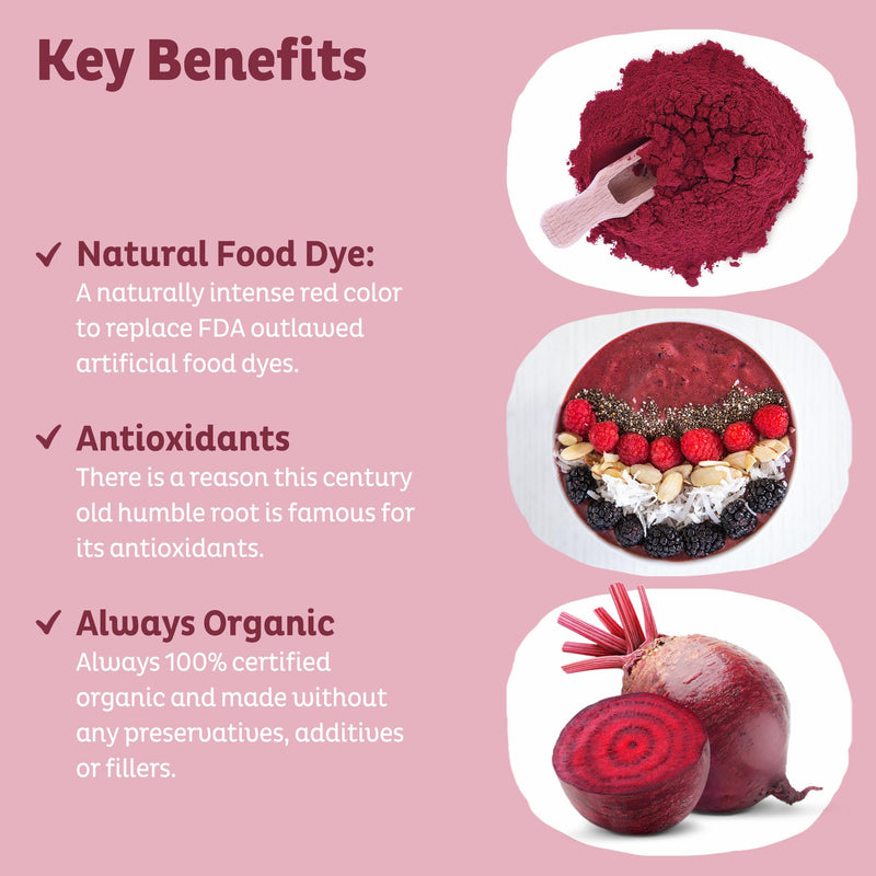 [Australia] - KOS Organic Beet Root Powder - USDA Certified, Non-GMO, Gluten & Soy Free - 90 Servings Beetroot Powder 