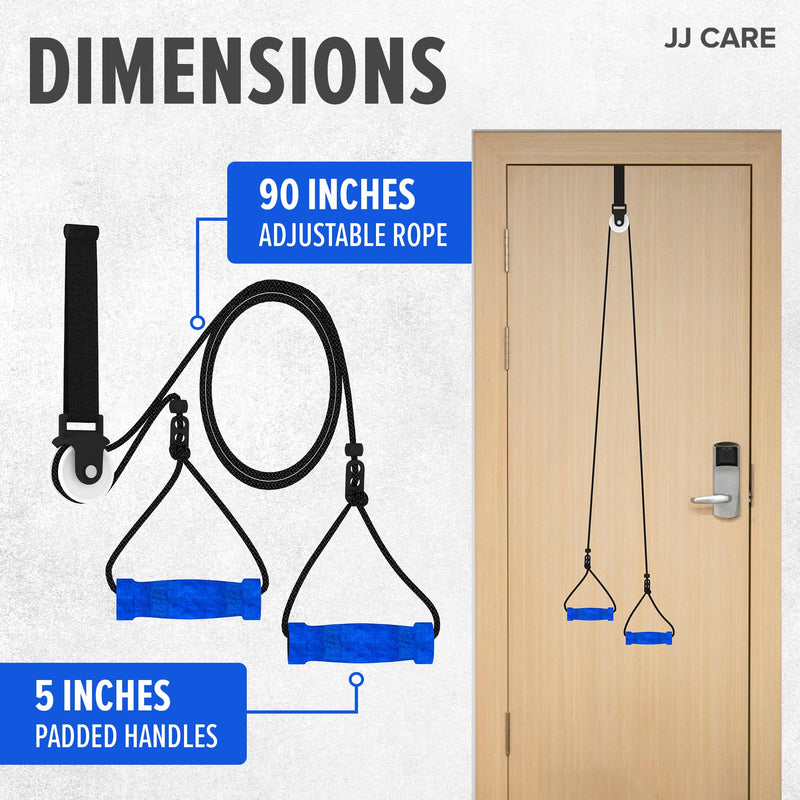 [Australia] - JJ CARE Over the Door Shoulder Pulley for Physical Therapy, 90 Inches Adjustable Exercise Pulleys for Shoulder Rehab – Rotator Cuff Exercise Equipment with Padded Handles, Door Hanger & Carry Bag 