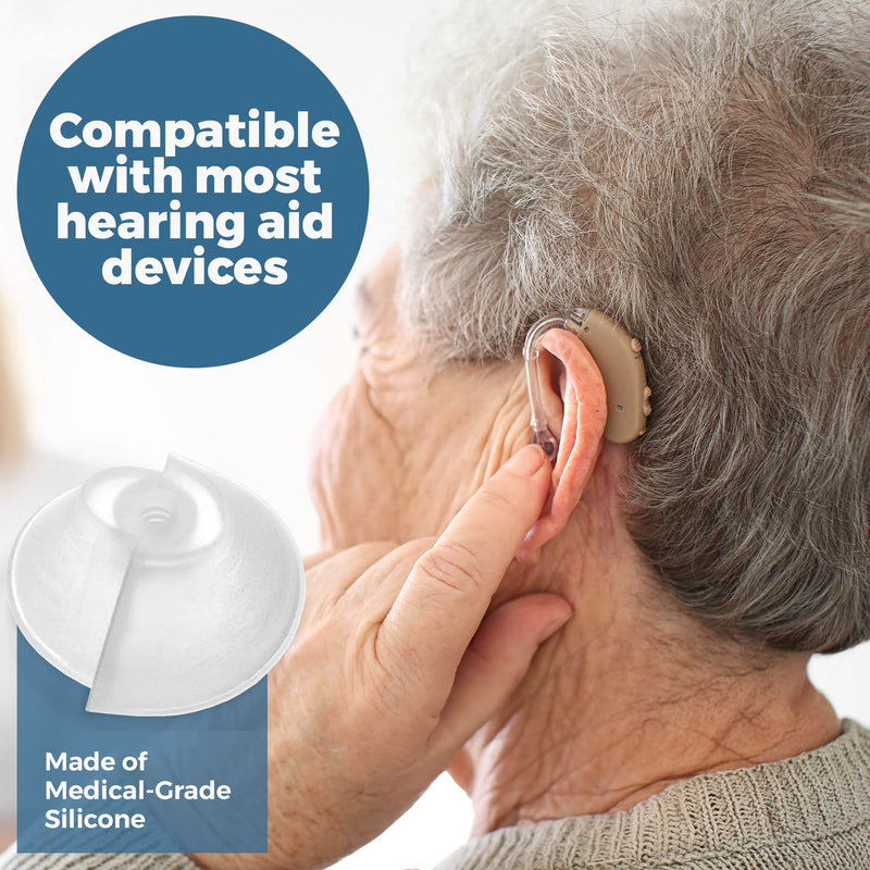 MEDca Hearing Aid Standard Receiver Tulip Domes Compatible with GN Resound Sure Fit - 10-Pcs Universal Invisible Tip Replacement Ear Domes for BTE PSAP Hearing Amplifiers and Open Fit Models, Clear 10 Count (Pack of 1)