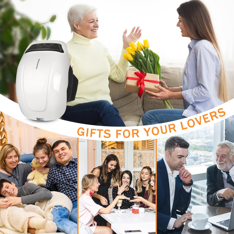 Heated Knee Massager, Heated Knee Braces with Adjustable Temperature & Vibration, Rechargeable Knee Massager with LED Screen & Heat