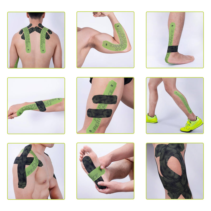 Alpha Synthetic Kinesiology Tape, Ultra-Sticky Adhesive Athletic Tape, 40 Count Precut Strips 2 Rolls, Pain Relief & Joint Support, Elastic Kinesio Tape for Knee, Wrist, Ankle, Camo Black