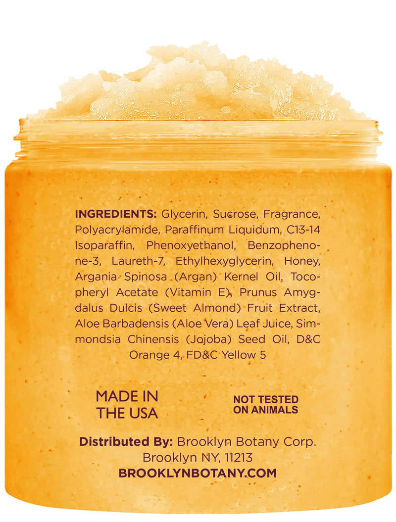 [Australia] - Brooklyn Botany Peach Bellini Honey Sugar Scrub for Body 10 oz – Deeply Hydrating and Gently Exfoliating Body Scrub for Women and Men – Moisturizing and Nourishing the Skin 10 Ounce (Pack of 1) 