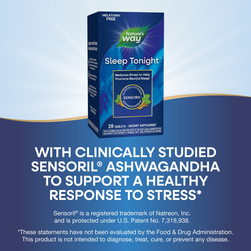 [Australia] - Nature's Way Sleep Tonight, Stress-Reducing Formula to Promote Restful Sleep*, With Ashwagandha and L-Theanine, Vegan, 28 Tablets (Packaging May Vary) 