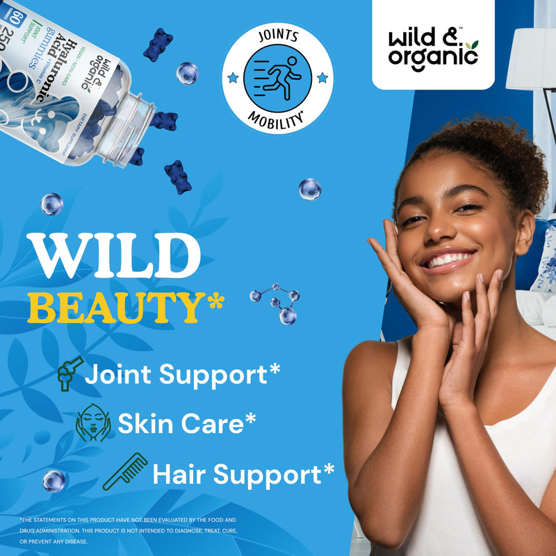 [Australia] - Hyaluronic Acid Gummies 250mg - Pure Hyaluronic Acid Supplements for Joints - Hair Skin and Nails Gummies w/Hyaluronic Acid Powder - Skin Supplement w/Vitamin C Hyaluronic Acid - 60 Vegan Chews 
