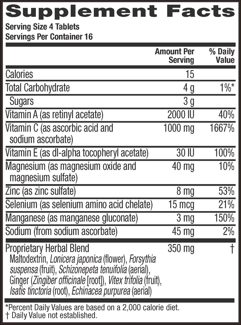 Airborne Vitamin C Immune Support Supplement, Chewable Tablets, Citrus, 64 Count