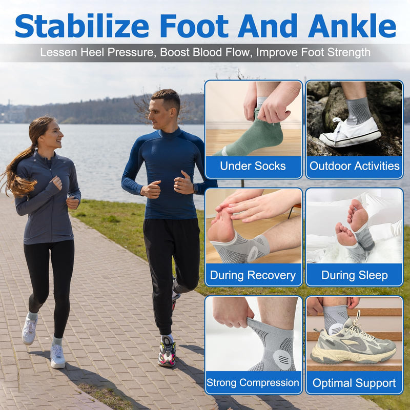 [Australia] - 6Pairs Neuropathy Socks for Women and Men, Toeless Compression Socks, Soothe Relief Compression Socks, Compression Socks for Plantar Fasciitis, Achilles Tendonitis Relief, Arch Support (Large) Large 