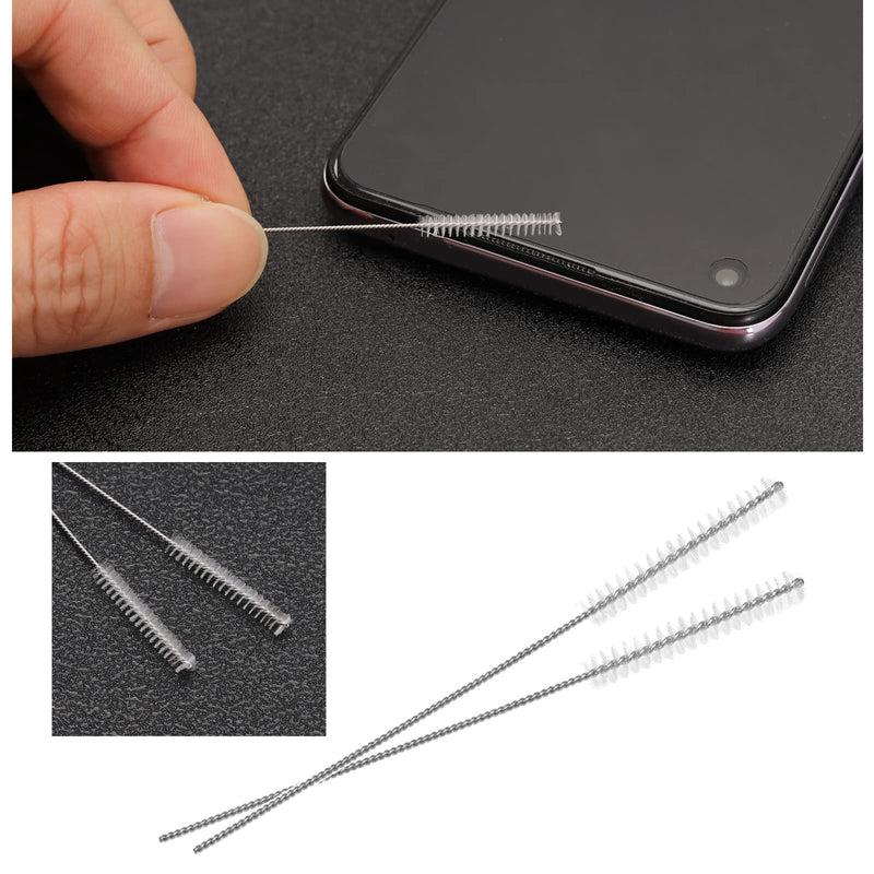 SG Store 10Pcs 2.5mm Hearing Aid Tube Brush Hearing Aid Cleanings Kits Aid Vent Brush for Cleanings Dredging Ventilation Hole Sound Guide Tube 60mm Length