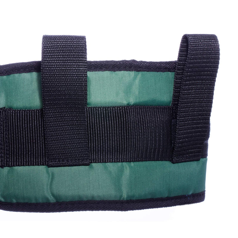 [Australia] - COW&COW Padded Gait Belt with 4 Handles and Quick Release Buckle 5.5 inchs(Green, M/28inches-48inches) Green 48 Inch (Pack of 1) 