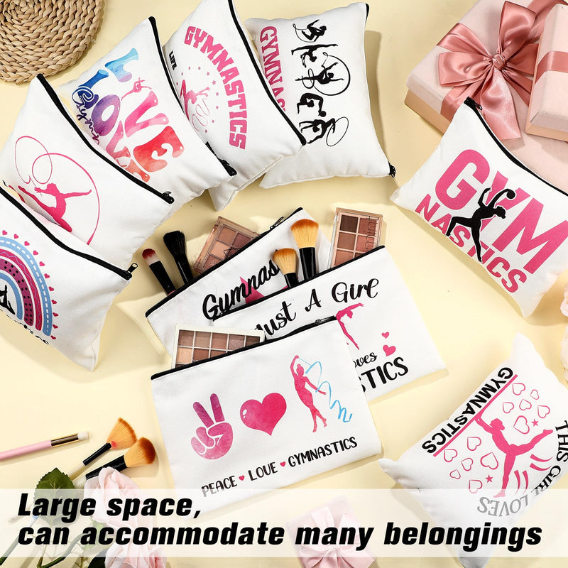 Kacctyen 30 Pcs Gymnastics Makeup Bag Inspirational Gymnastics Lover Gifts for Women Gymnast Cosmetic Bag Gymnast Stuff for Women Girls Coach Friend Coworker Birthday Party Favors