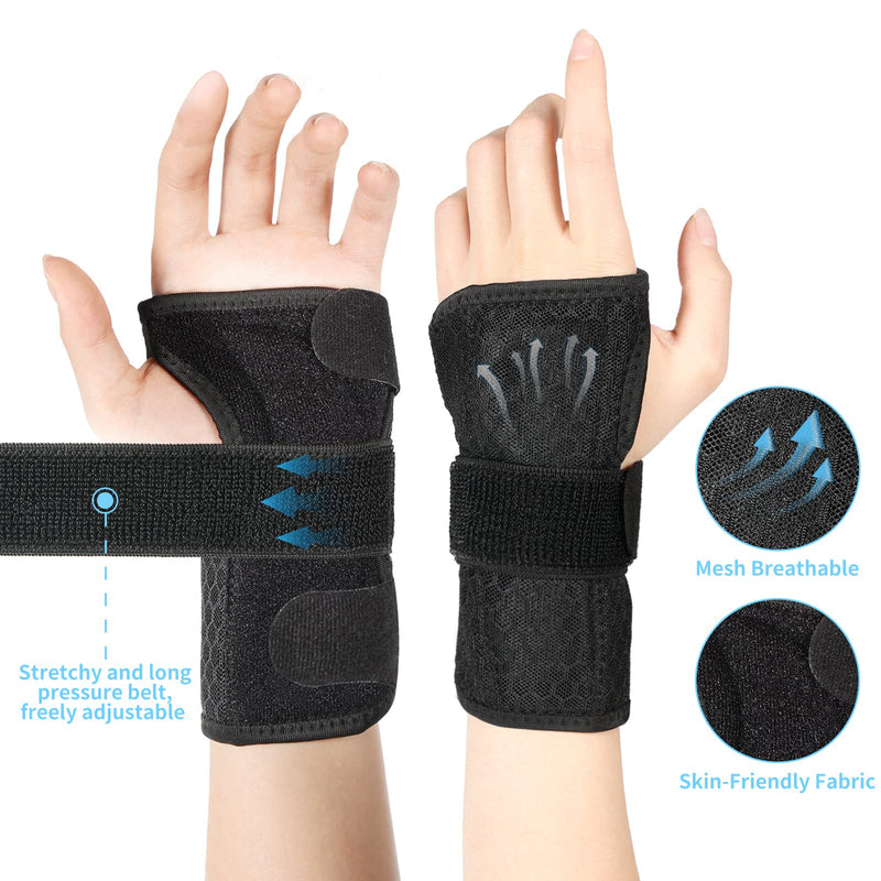 [Australia] - MILAIUN Wrist Support with Metal Splint Stabilizer-Adjustable Day-Night Wrist Brace for Men Women-Wrist Bandages for Tendinitis Arthritis(L/XL, Right Hand) Black L/XL-Right Hand 