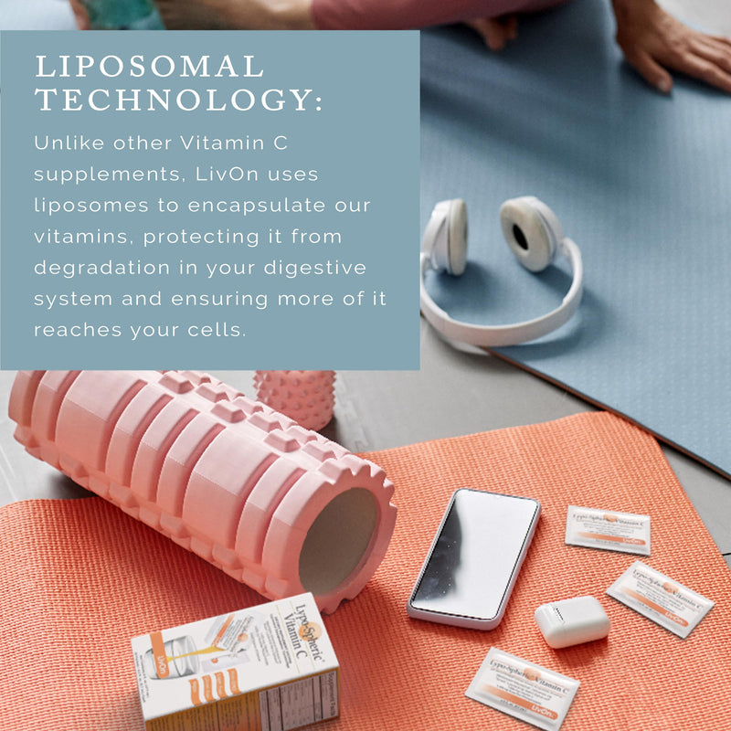 LivOn Laboratories Lypo–Spheric Liposomal Vitamin C 1000mg - No Sugar, Immune Support, Plant Based - Easy to Swallow, Absorbable - Non–GMO, Gluten Free (0.2 fl oz Individual 30 Packets) 30 Count (Pack of 1)