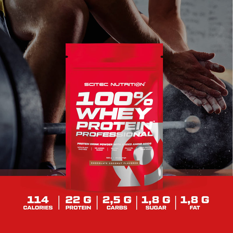 Scitec Nutrition 100% Whey Protein Professional – Enhanced with Extra Amino Acids & Digestive Enzymes – Gluten-Free – Palm Oil Free, 500 g, Lemon Cheesecake