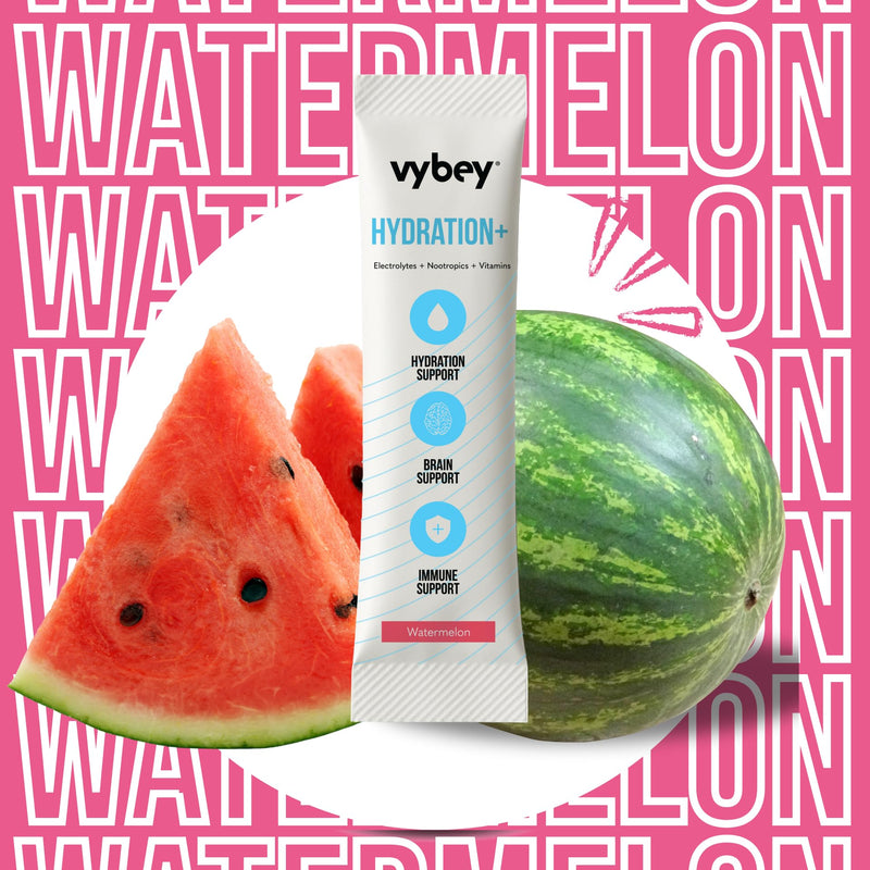 Smart Hydration+ Electrolyte Powder Drink Mix - Sachets - Zero Sugar Hydration, Nootropic Focus, Gut Friendly - All Natural (15 Pack, Watermelon)