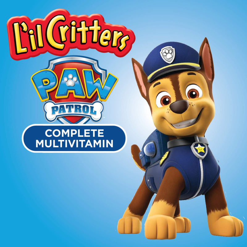 L’il Critters Paw Patrol Gummy Vites Daily Gummy Multivitamin for Kids, Vitamin C, D3 for Immune Support Cherry, Orange and Blueberry Flavors, 60 Gummies (Pack of 2) 60 Count (Pack of 2)