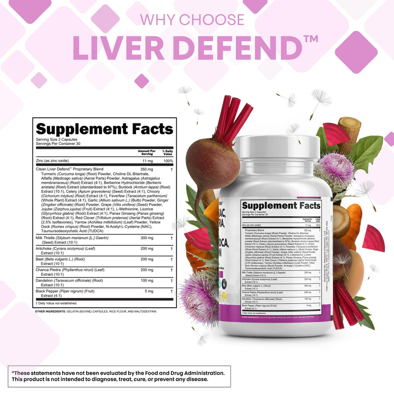 [Australia] - Clean Nutraceuticals Milk Thistle NAC Chanca Piedra Beet Root Artichoke Dandelion Root - Liver Cleanse Supplement Plus TUDCA Choline & Ginger - 2Pack 2 