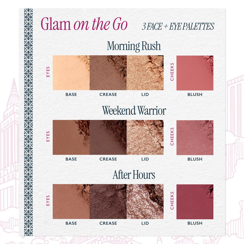 [Australia] - LAURA GELLER NEW YORK Glam On the Go Eyeshadow & Blush Palettes - Each Set Includes Three Palettes - Ready for Gifting - Easy to Use Makeup for Mature Skin 