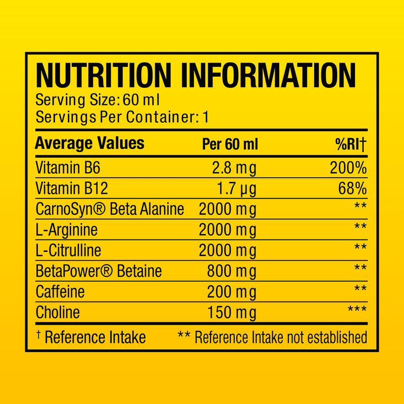 C4 Ultimate Pre-Workout Shot | Tutti Frutti Flavour Energy Shots, 12 x 60ml Bottles | Sugar Free Pre-Workout Shot with 200mg Caffeine, 2000mg L-Citrulline, 2000mg Beta Alanine, 800mg Betaine