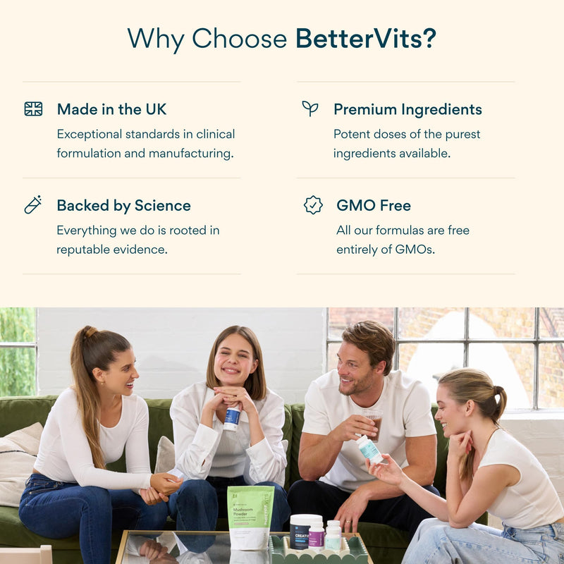 Bettervits Kids Multivitamin Chewable Tablets | Children’s Multivitamins with Vitamins A, C, D, E, K, B-Complex | Vitamins for Kids 10–16 Years | for Immune Support & Daily Nutrition | 60 Tablets