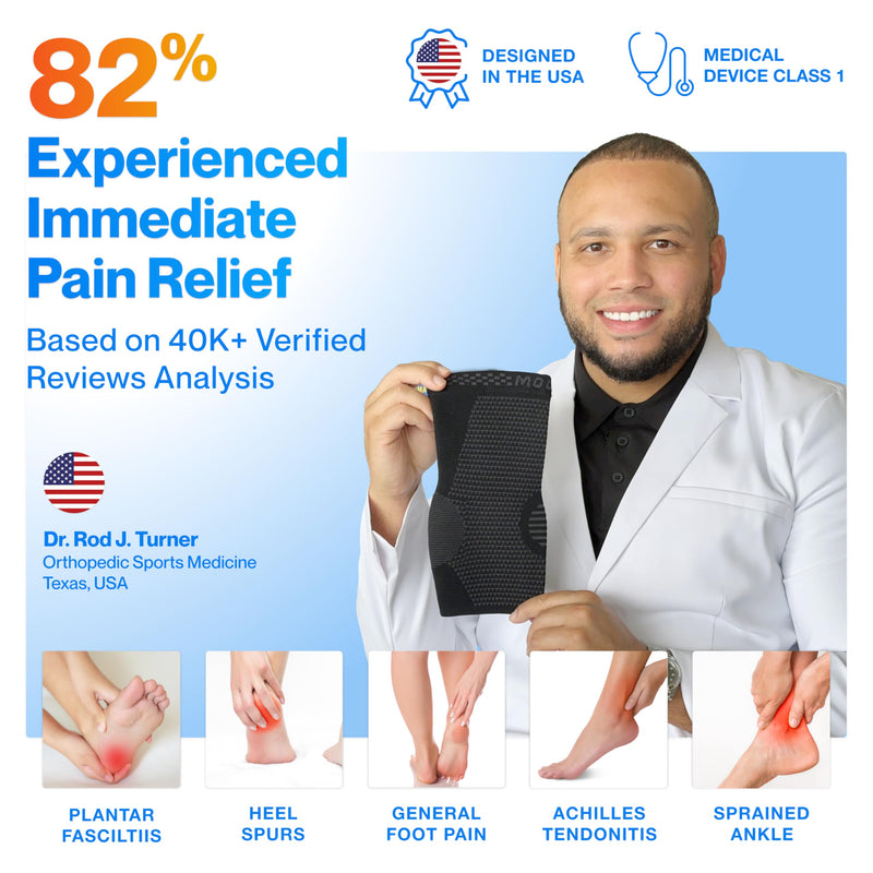 Modvel Foot & Ankle Brace Socks for Sprained Ankle Compression Sleeve - Foot Support for Women & Men - Tendonitis & Arthritis Ankle Brace Sports Running, Torn Ligaments & Women Stabilizing Ankle Wrap