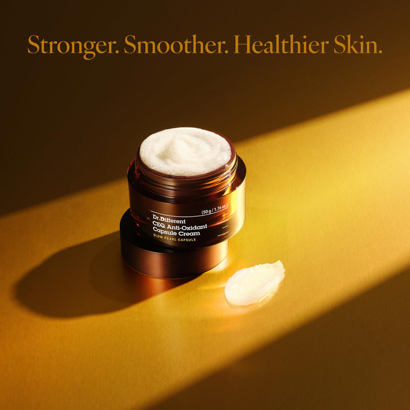 Dr.Different CEQ Anti-Oxidant Capsule Cream | Vitamin E Facial Cream with Vitamin C & CoQ10 for Anti Aging, Antioxidant & Uneven Skin Tone | K-Skincare made by Korean Dermatologist | 1.76 Oz, 50g