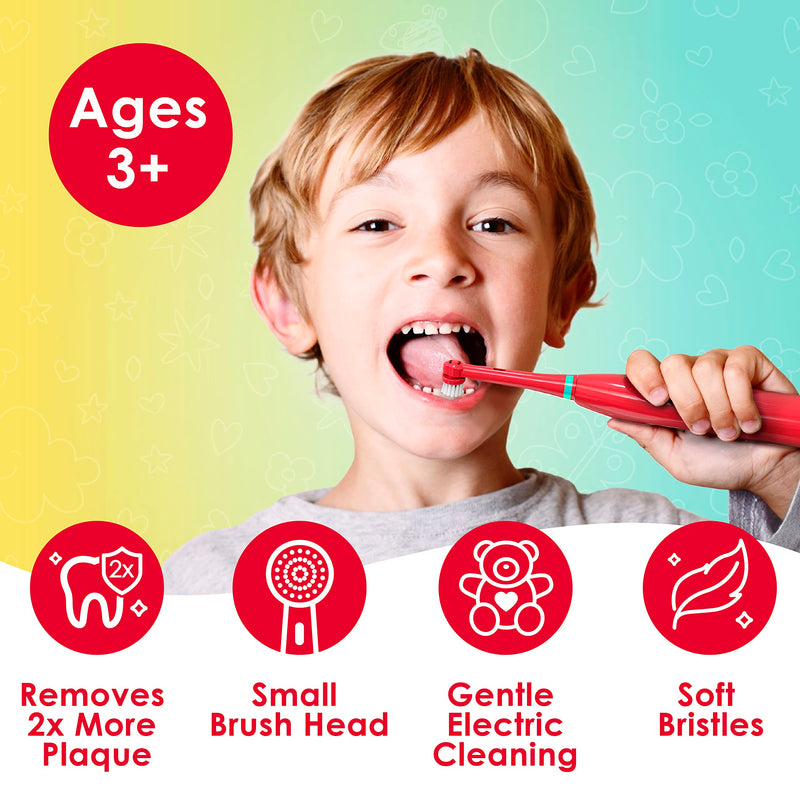 [Australia] - Brusheez® Kids’ Electric Toothbrush Set - Safe & Effective for Ages 3+ - Parent Tested & Approved with Gentle Bristles, 2 Brush Heads, Rinse Cup, 2-Minute Timer, & Storage Base (Pepper the Dino) Pepper The Dino 