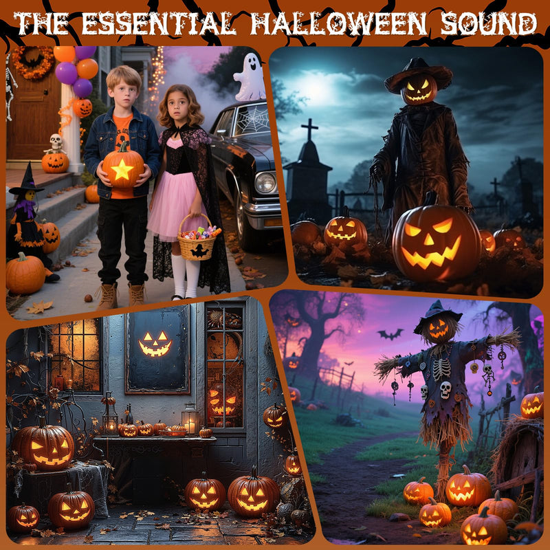 [Australia] - Elegananccy 2 Pack Halloween Sound Player Speakers with LED, Horror Screaming Witch Sound-Activated Prop, Battery Operated Tricky Funny Scary Sound Machine for Indoor Outdoor Party Decoration 