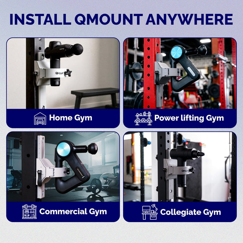 [Australia] - Massage Gun Holder - Power Rack Mounted - Fully Adjustable - Holds Firm Never Moves or Slips - Hands Free Back Massager - Rack Attachments - Massage Gun Attachments Power Rack Mount 