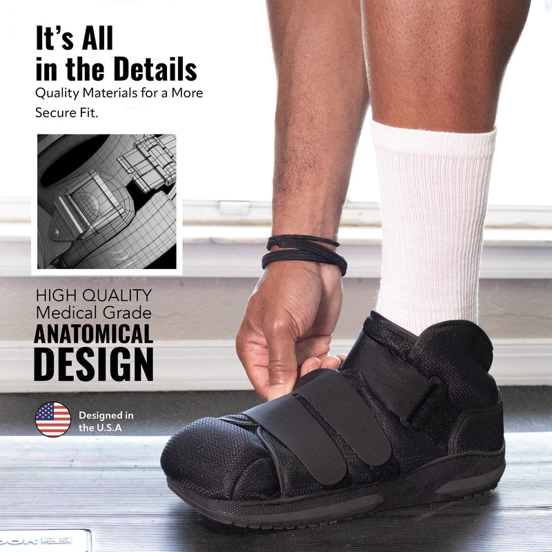 High Medical Shoe Closed Toe, Size M, Walking Boot & Foot Brace, Post Op/Orthopedic Boot for Injured Foot for Men and Women Medium
