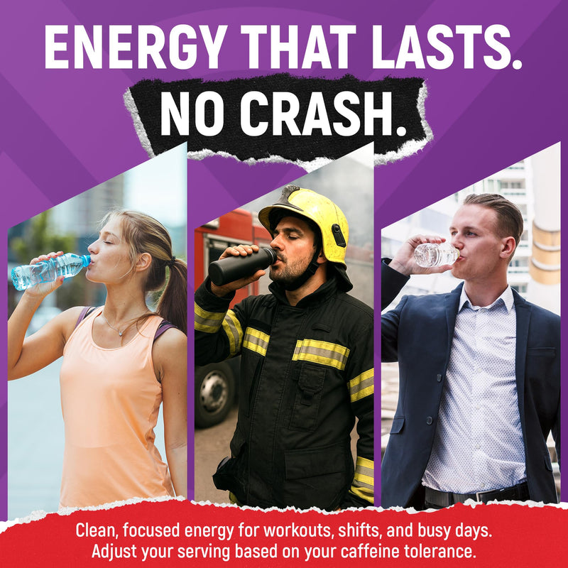 CardoMax Caffeine Packets, Grape, 15 Liquid Stick Packs | Energy Drink Packets with 200 MG Liquid Caffeine, BCAA, Vitamin B12 & B6, Sugar-Free, Zero Calorie, Vegan & Keto