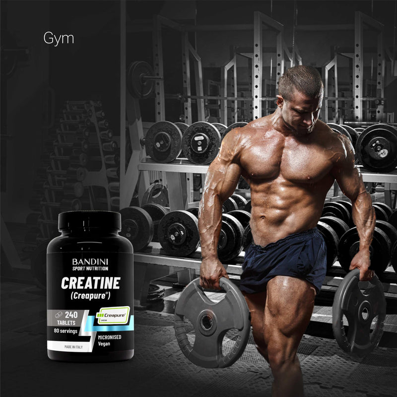 Bandini® Creatine CREAPURE® Monohydrate 240 Tablets - Supplement for Training, Sport, Gym and Pre Workout - 100% Vegan - Based on Creatin Monohydrate for ATP and Recovery