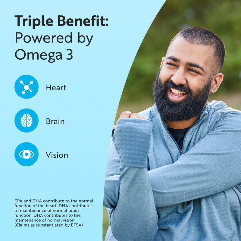 Nutravita Omega 3 Capsules High Strength 2000mg with 660mg EPA & 440mg DHA - 90 Softgel Omega 3 Fish Oil Capsules for 45 Days of Supply - Fish Oil Supplements