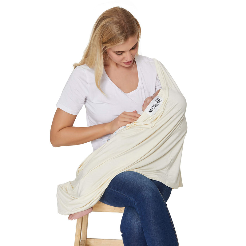 [Australia] - NeoTech Care Baby Nursing Cover Breastfeeding Scarf | Soft Fabric (Beige) Beige 