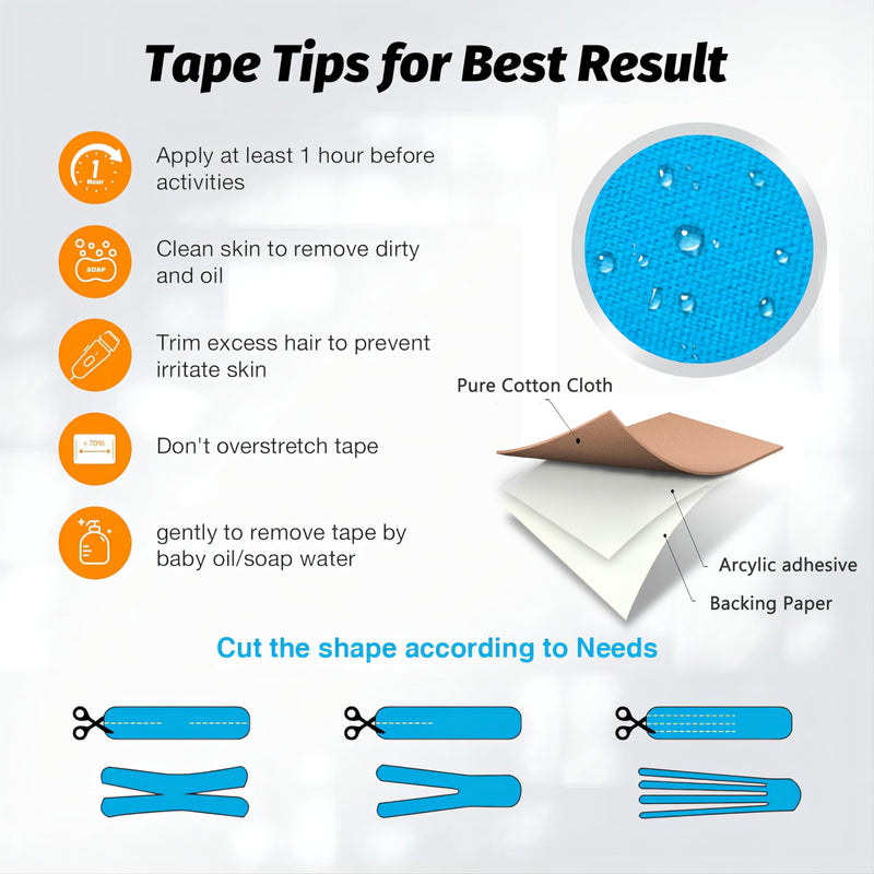 [Australia] - Kinesiotapes<40PCS>Kinesiology Tape Strips Precut,Elastic Athletic Tape for Joints Support&Muscle Pain Relief<5cm, 25cm/Trip>Cotton Waterproof Sports Tape(Mix-4) 40PCS Mixed Color 