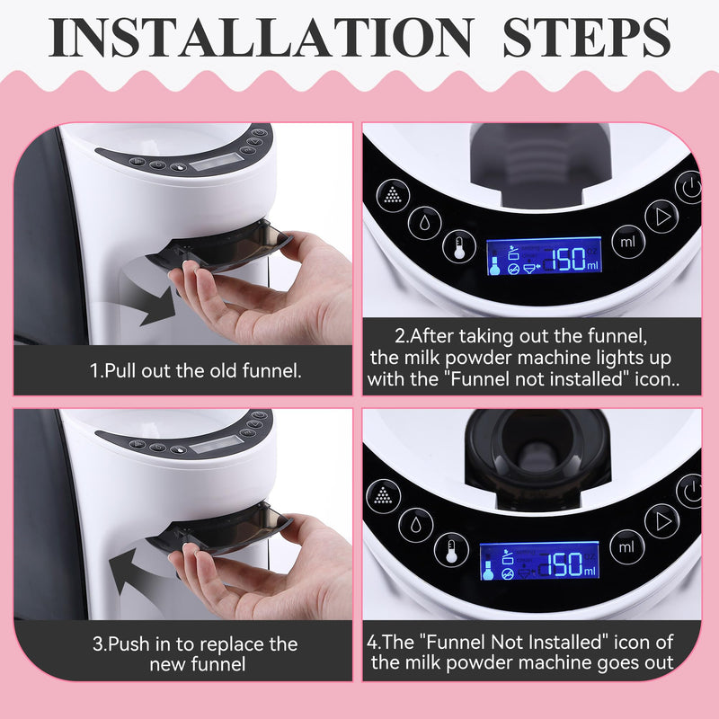 [Australia] - 2 Sets Replacement Funnel Compatible with Baby Brezza Replacement Parts Funnel and Cover Baby Formula Dispenser, Grey 2 